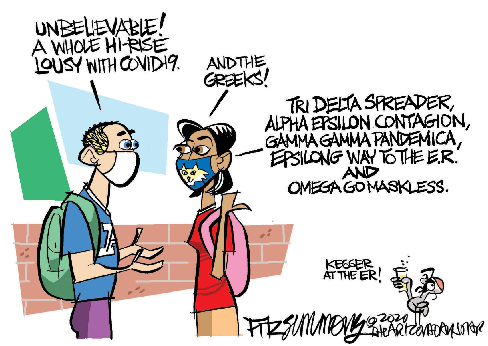 Daily Fitz Cartoon: Covid Hall